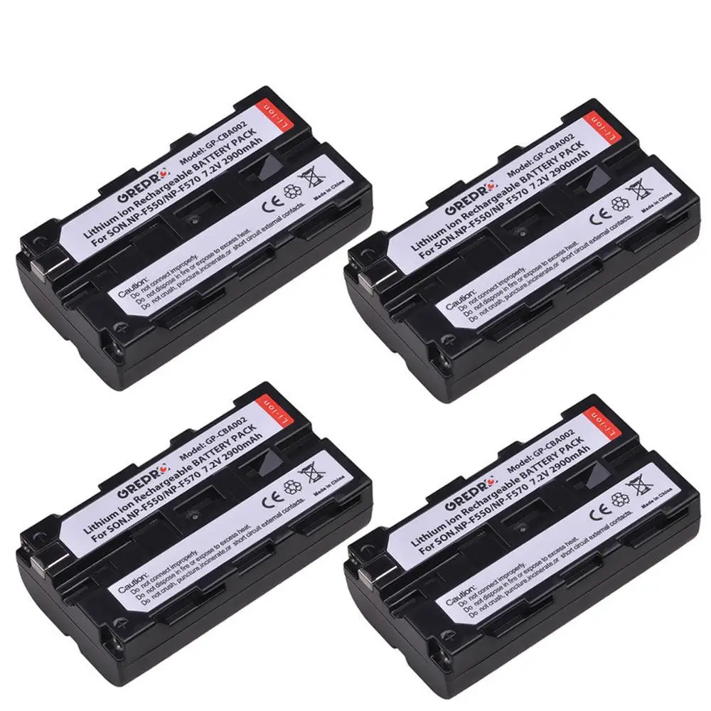 5-Pack NP-F550 NP-F570 NP F550 F570 Battery for Sony NP-F330 NP-F530 NP-F570 NP-F730 CCD SC5 SC65 TR3 TRV82 TRV72