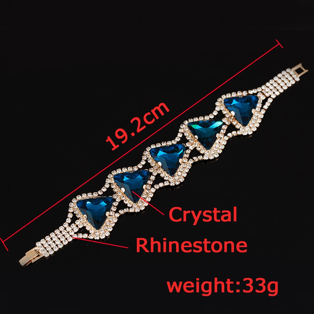 AINAMEISI Crystal Bracelets & Bangles Wedding Jewelry Rhinestone Party Gift Gold Bridal Charm bracelets Women Accessories