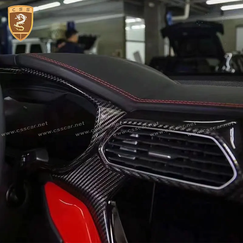 For Lamborghini URUS 2018-2021 OEM Dry Carbon Fiber Car Interior Trims Central Control Cover Sticker Car Accessories Kit