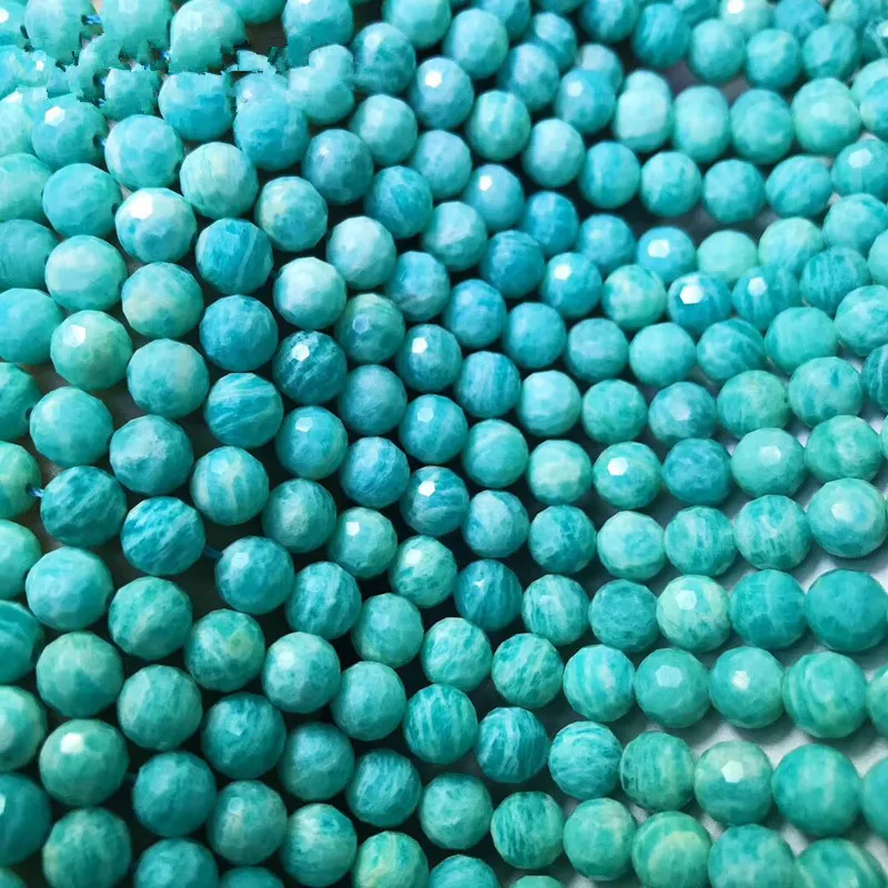 

green AMAZONITE round faceted 7/8mm for DIY jewelry making 38cm loose beads FPPJ wholesale beads nature gemstone