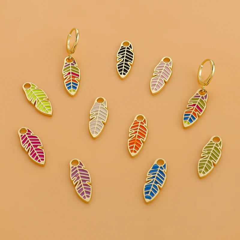 

10pcs Zinc Alloy Enamel Color Tree Leaf Charms Oil Drop Pendant For Jewelry Making DIY Necklaces Earrings Findings Crafting