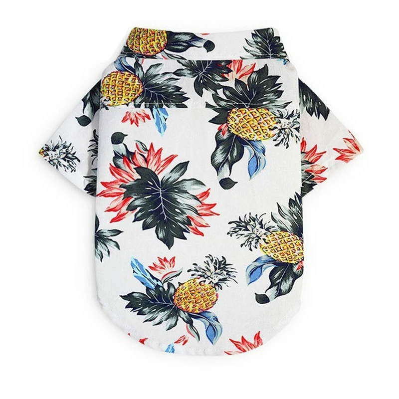 Pet Dog Cat Summer Printed Shirt Cute Soft Cool Dog Pattern Pat Dog Outfits XS/S/M/L/XL/XXL Thin Short Sleeves Costume Pineapple