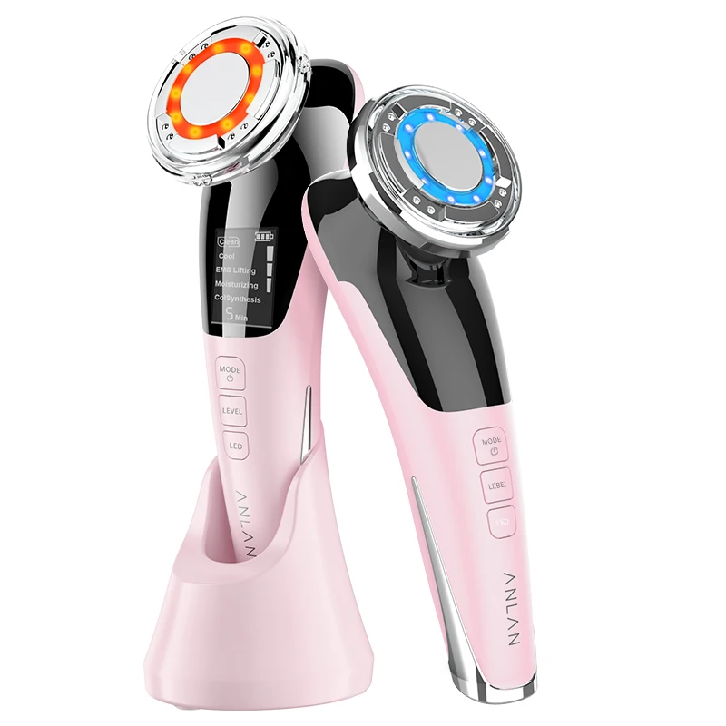 ANLAN EMS Gezichtsmassager Gezichtslift Diepe reiniging LED-licht Huidverzorging Huid Draai Heet Koel Kompres Huidverzorging Schoonheidsapparaat