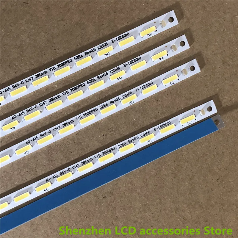 LED Backlight strip 52 lamp for VESTEL 39PF5065 39FA5000 39INCH V1B 7020PKG 52EA REV0.5  VES390UNVA-01   100%NEW