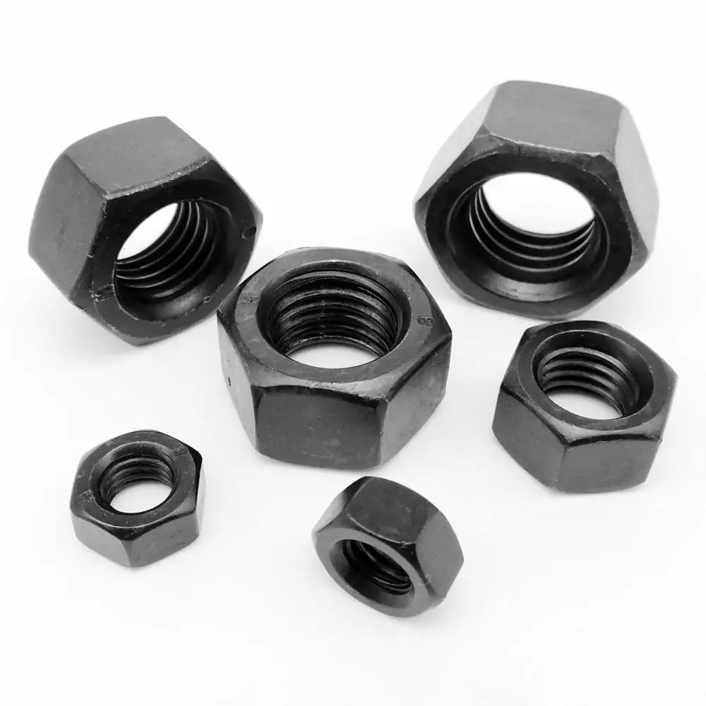 1/2/5/10/20/25/50 M1.4 M1.6 M2 M2.5 M3 M3.5 M4 M5 M6 M8 M10 M12 M16 M18 M22 M24 DIN934 Black Grade 8.8 steel Hex Nut Hexagon Nut