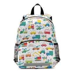 2021 Cartoon Car Boy Girl School Bags Child  Printing Backpack Kindergarten Student Cute Children's Schoolbag Waterproof Kids