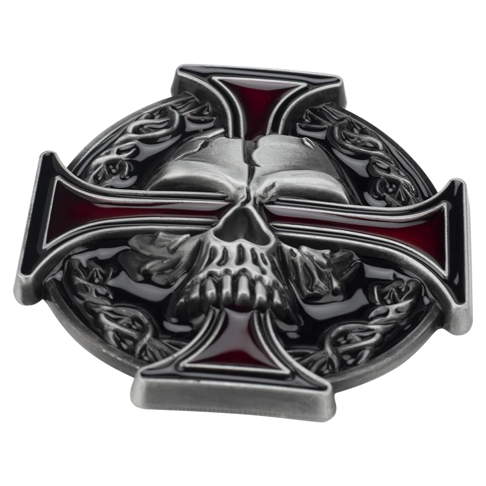 Cross And Skull  Diy Metal Belt Buckle For Men