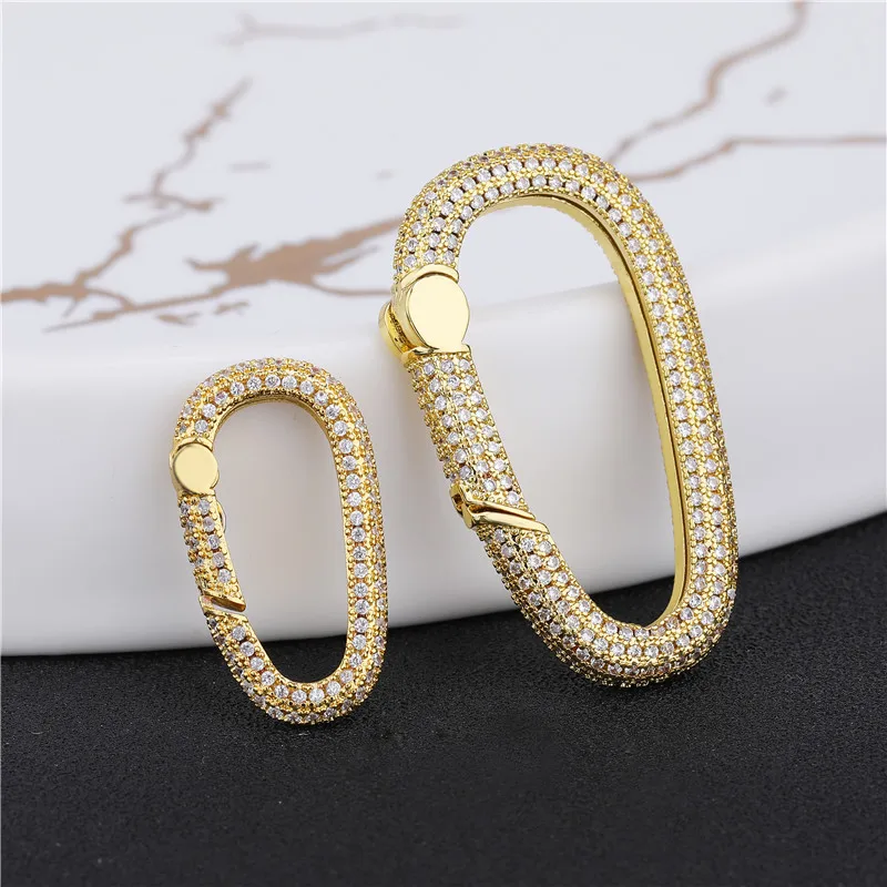 Juya DIY Mesh Chains Gothic Accessories Supplies Handmade Cubic Zirconia Carabiner Screw Clasp For Pendant Punk Jewelry Making