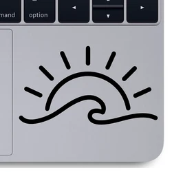 Sunset Wave vinyl decal computer laptop sticker sunshine wave sun Pattern Removbale Office Laptop Decoration Accessories X151