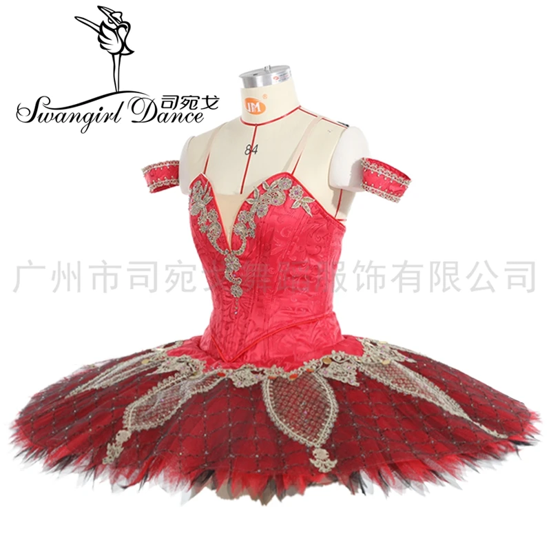 Split Red Black La Esmeralda ballet tutu for competition child professional ballet stage costumes platter tutu dress LT0022