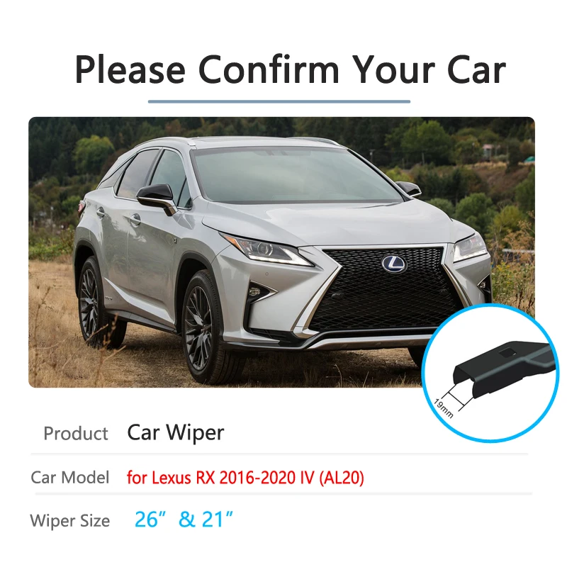 Car Wiper Blades for Lexus RX RX200t RX300 RX450h 2016~2020 2017 2018 2019 Front Window Windshield Car Accessories 300 200t 450h