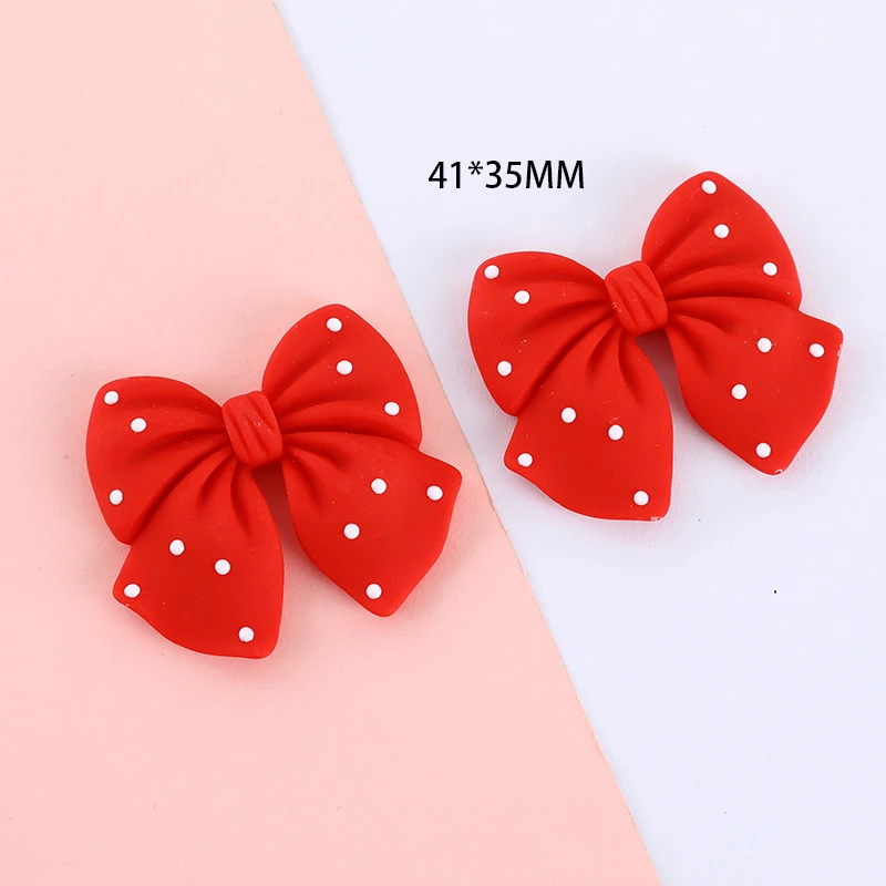 20Pcs carino Dot Bowknot resina artigianato fai da te clip di capelli per bambini collane cellulare Shell Patch accessori materiale decorativo