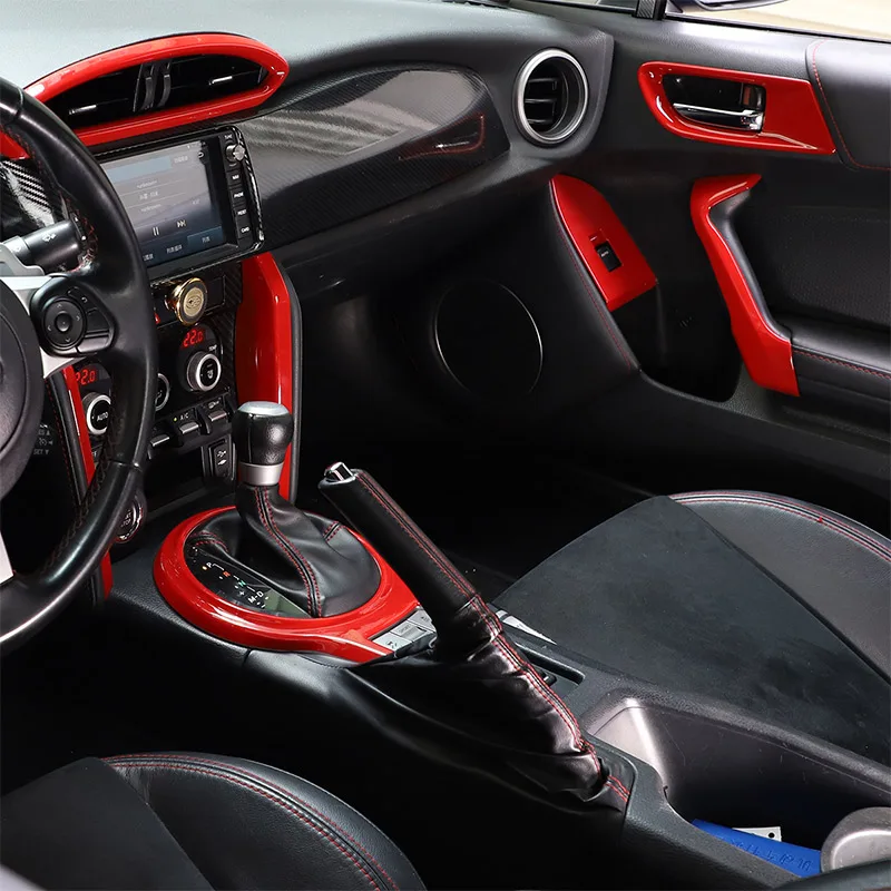 For Subaru BRZ Toyota 86 GT86 2012-20 ABS red car interior central control decorative trim door handle switch frame Accessories