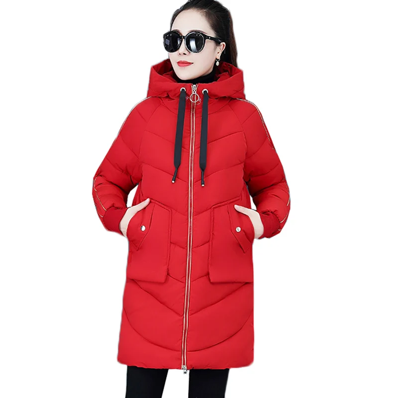 Winter Jacket Women Coats Parkas for Women Cotton Padded Jackets Warm Hooded Long Outwear casaco feminino