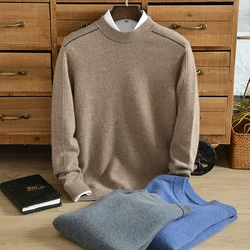 Thick pure cashmere sweater men half high collar middle-aged base sweater 100% pure cashmere sweater casual winter clothes