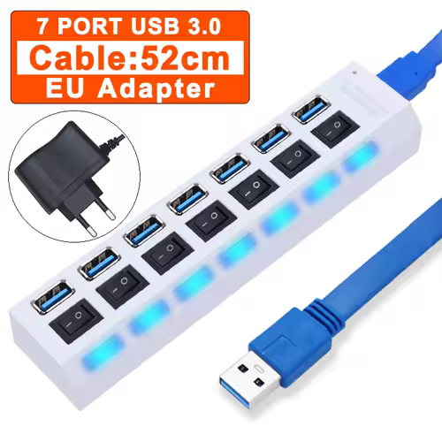 USB Hub 3.0 Hub USB 3 USB 2.0 Multi USB Splitter Power Adapter 4/7 Port Multiple Expander 2.0 with Switch for PC Accessories - Image 12