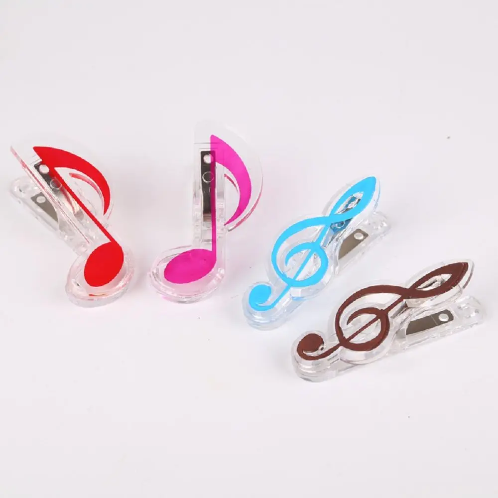 Plastic Creative Music Note Shaped Creative File Clamp Paper Clips Bookmark Holder Paper Decorative Clip for Office School Home