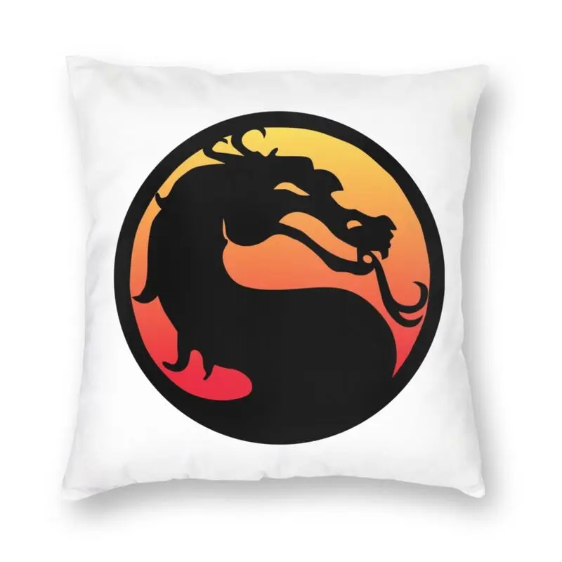 Mortal Kombat Logo Cushion Cover Sofa Decoration Fighting Arcade Game Square Throw Pillow Cover 40x40