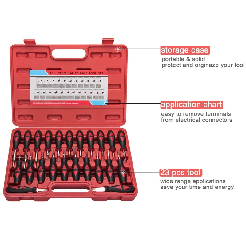 NONY Wire Terminal Electrical Connector Removal Kit Crimp Pin Remover for American Domestic and Imported Vehicles （23 PCS ）