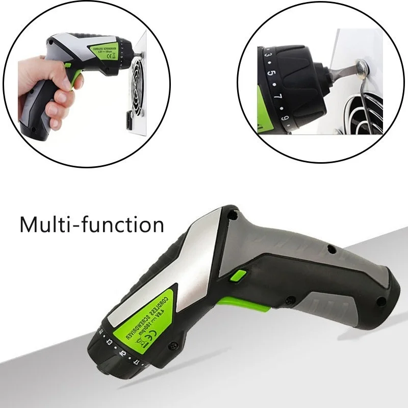 4.8V Cordless Electric Screwdriver Mini Electric Drill Home Set EU Plug Multi-Function Portable LED working light with 20 PCS