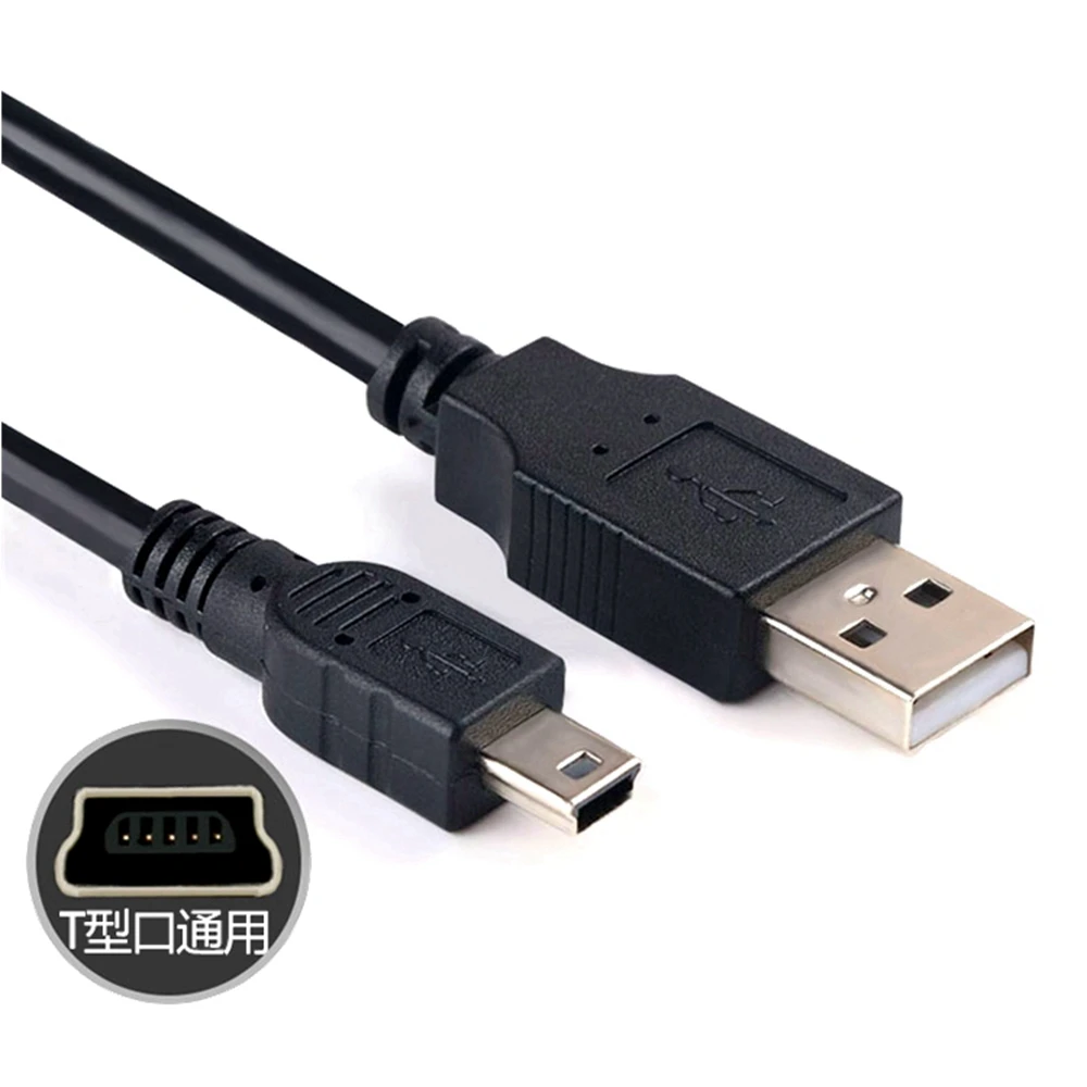 Adaptor Kabel Pengisi Daya Data USB 2.0 A Jantan Ke Mini 5 Pin B Kabel Data Panjang Hitam Terbaik 0.1M-5M Kabel Ekstensi Usb