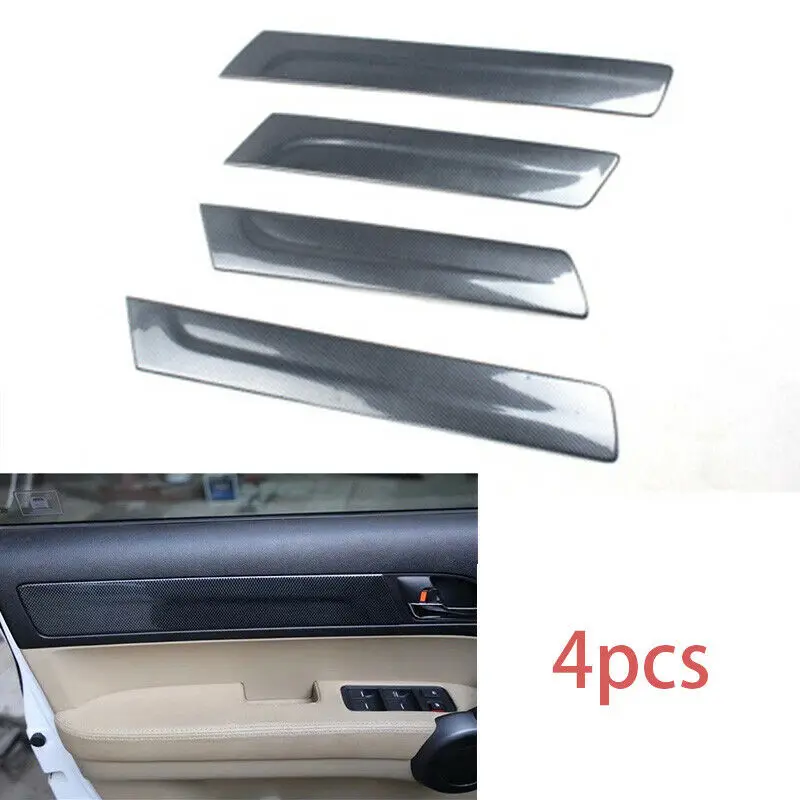 

FOR HONDA CR-V CRV 2007-2011 4pcs carbon fiber interior inner door panel cover trim