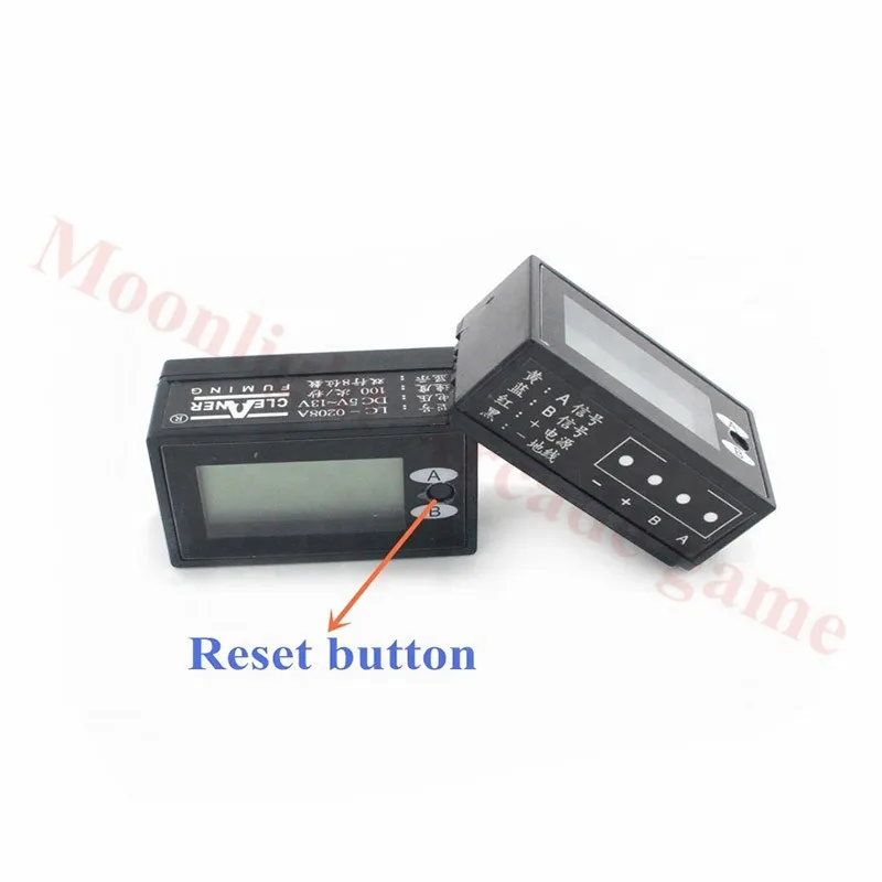 10Pcs/Lot Resettable 8 digits Dual Row Display electronic LCD coin counter meter with reset button arcade mech