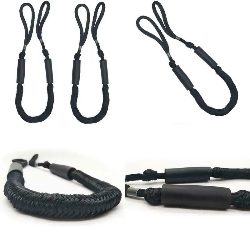 

2pcs Boat Black Bungee Dock Lines Shock Absorb Dock Tie Boat Mooring 6ft Rope Boat Accessories