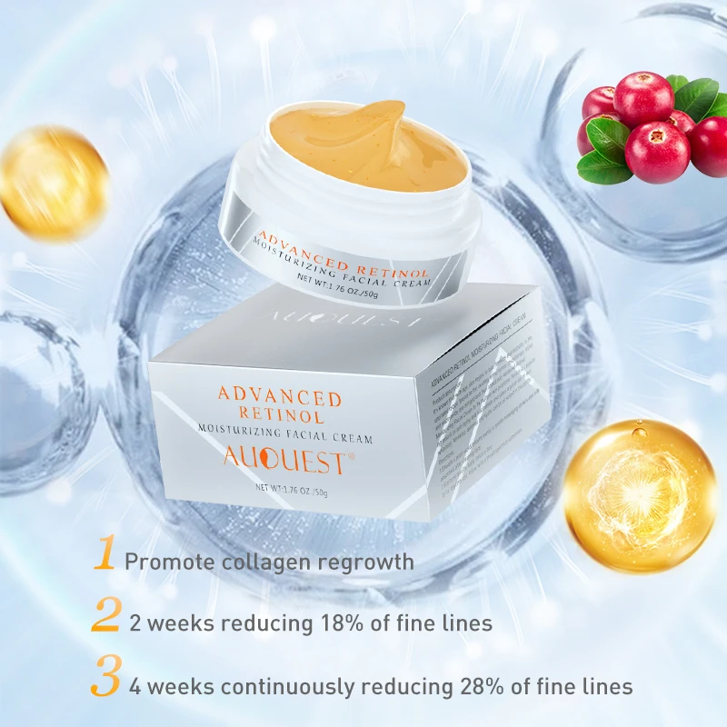 AUQUEST Retinol Cream Collagen Moisturizing Brighten Fine Lines Reducer Facial Cream for Women Skin Care Beauty Cosmetics