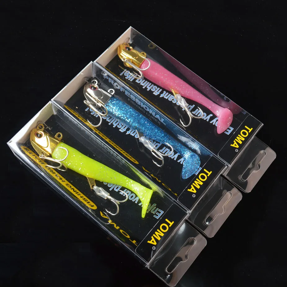 TOMA Black Minnow Jig Head 14g 21g 27g 35g 50g Fishing Lure Inter-change-able Soft Body VIB Bass Soft Bait Fishing Tackle
