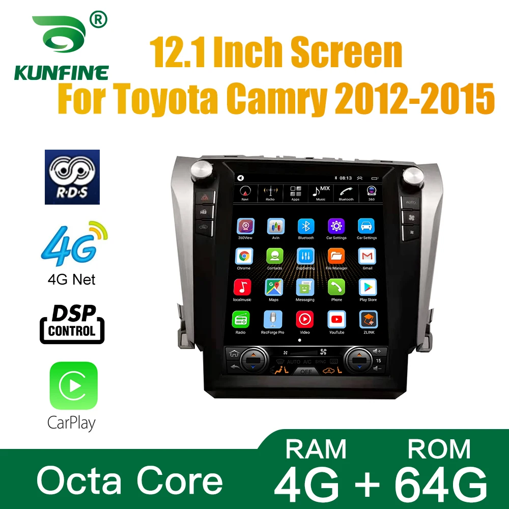 

Tesla Screen Octa Core 4GB RAM 64GB ROM Android 10.0 Car DVD GPS Player Deckless Car Stereo For Toyota Camry 2012-2015 Radio