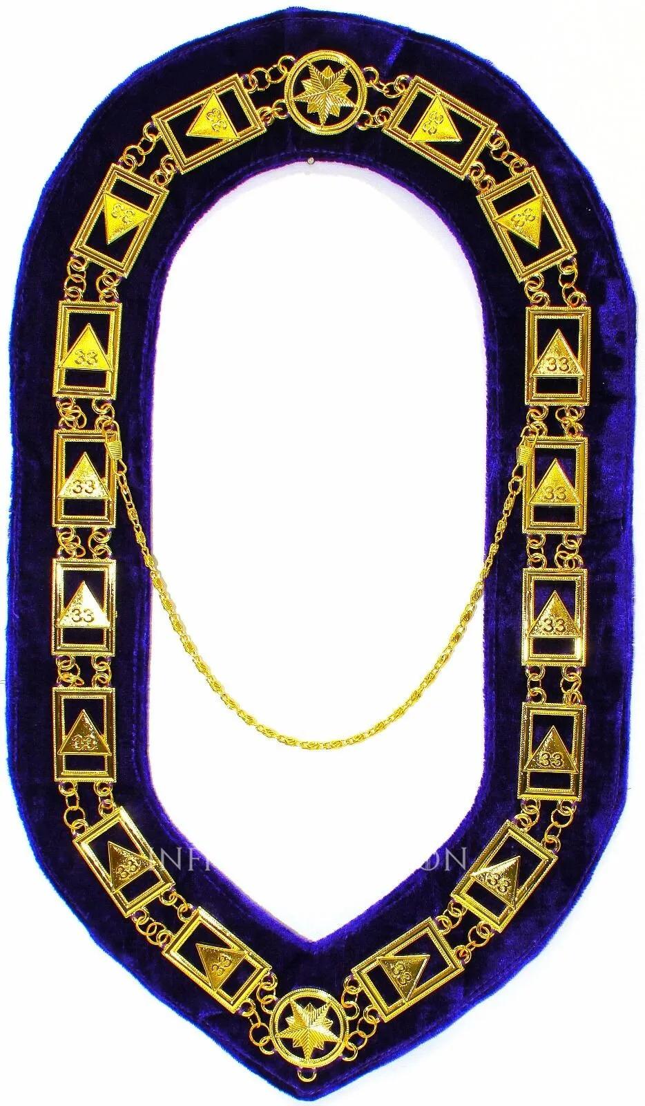 Masonic master Mason chain collar Masonic Regalia Knights Templar Metal Golden Chain Collar Purple Bass