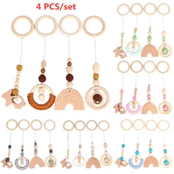 Pendentifs en bois pour décoration de la chambre du bébé, jouets, anneau de dentition, jouets d'allaitement, cadre de jeu,