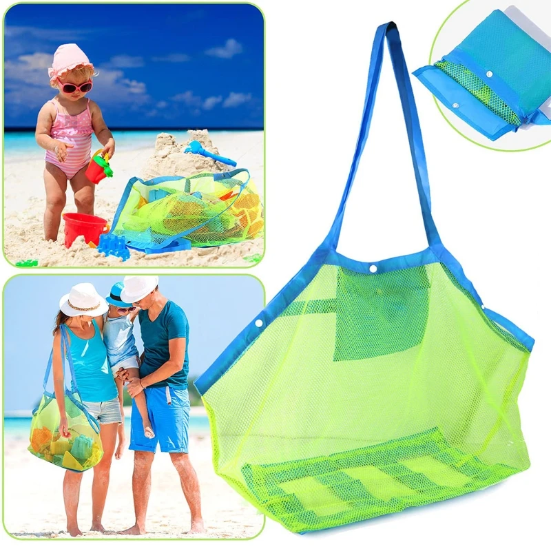 

Large Size Net Bag Tote for Sand Toys Beach for Kids Collecting Shells Beach Mesh Children Sand Pool Supplies