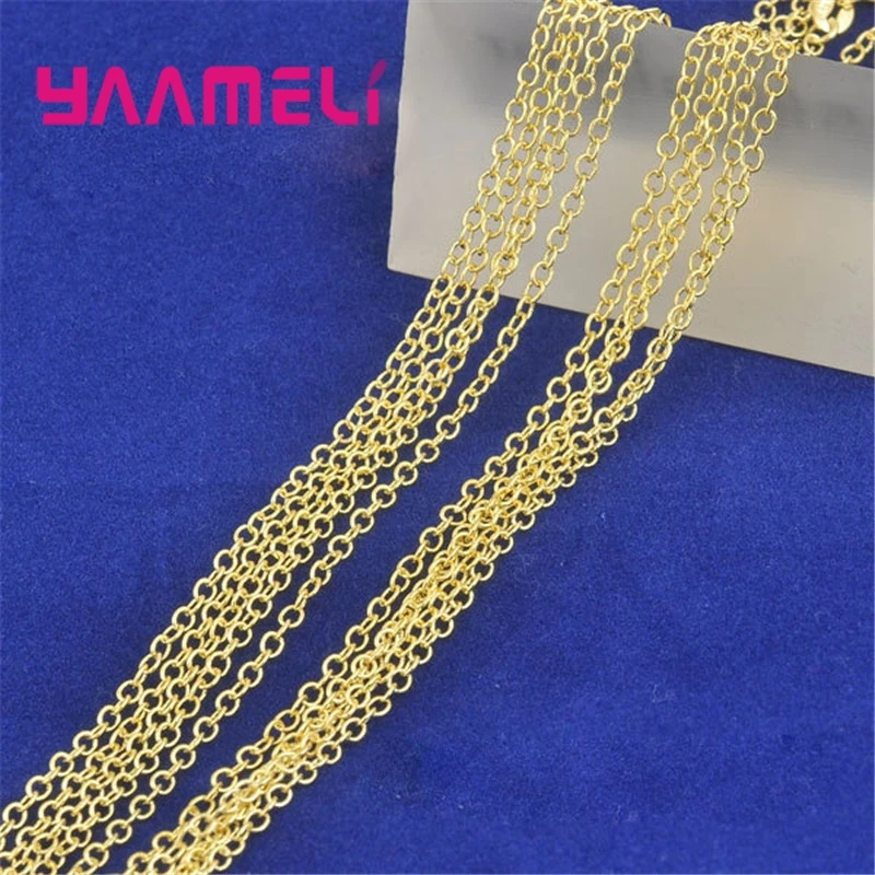 

Fashion Accessories Jewelry Findings 18K Yellow Gold Filled Necklaces ROLO Word "O" Chain 1.3MM For Pendant 10PCS 16-30 Inches