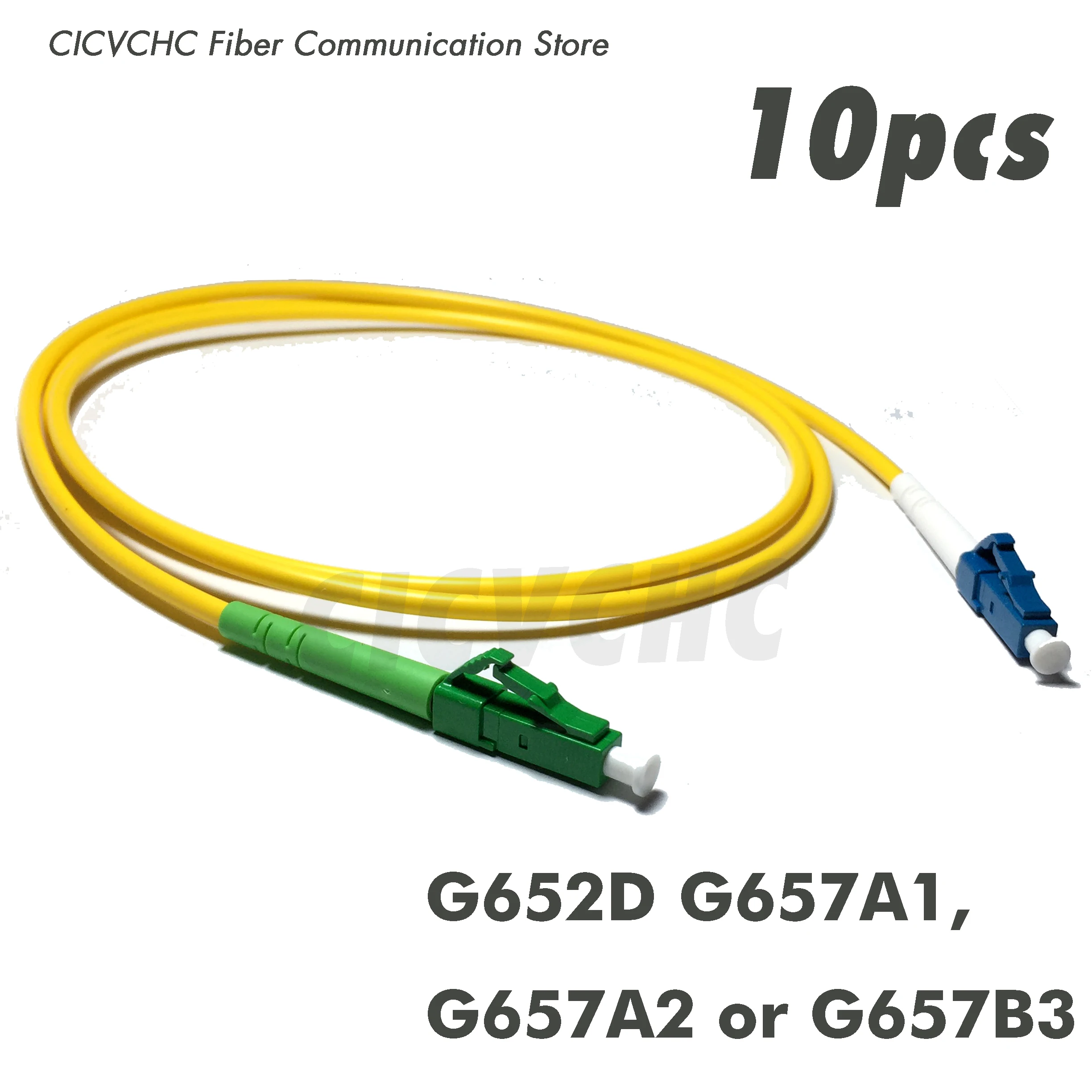 

10pcs LC/APC-LC/UPC Fiber Patchcord-G657B3, G657A2, G657A1 or G652D-3.0mm Cable Jumper