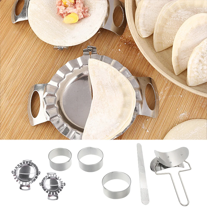 

7Pcs Stainless Steel Dumpling Pie Ravioli Mould Maker Wraper Cutter Set Dough Presser Mold Easy DIY Quickly Kitchen Cooking Tool