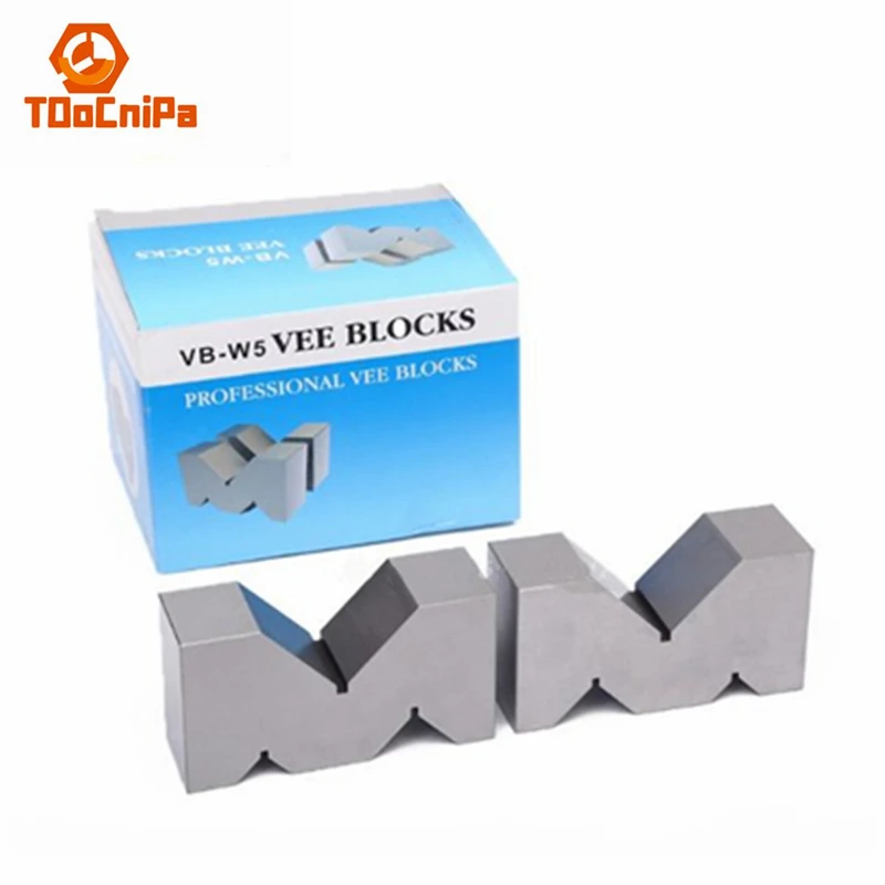 A pair High Accuracy Carbon Steel M Type V-block 50mm For Platform Measurement Steel Precision M-frame Parallel Pad Block