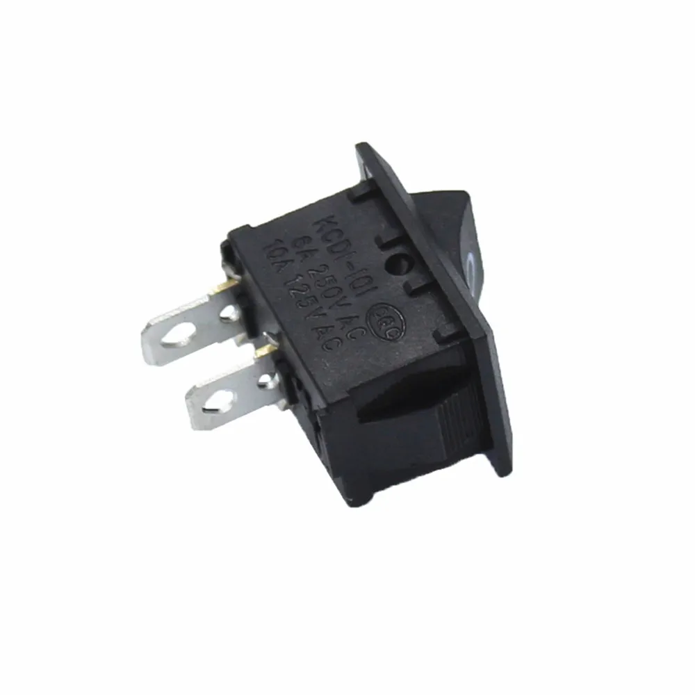100 Stuks 10*15Mm 2PIN Op/Off Boat Rocker Switch 3A 250VAC/6A 125VAC Wit Rood zwart