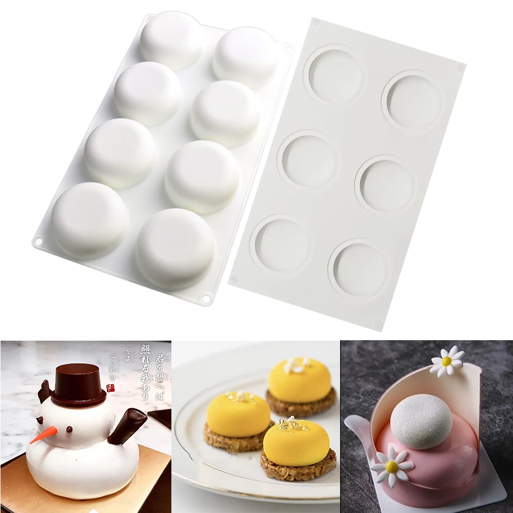 

6/8/21 Cavity Oblate Shape Silicone Mold for Baking Form French Dessert Mousse Moulds Chocolate Cake Mold Cake Decoration Tool