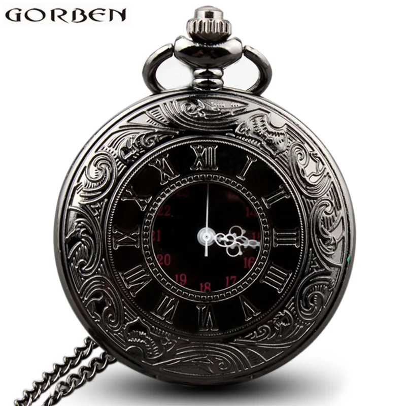 

Retro Silver Steampunk Roman Numeral Pocket Watch Men Chain Necklace Pendant Gifts For Women Hollow Skeleton Quartz Pocket Watch