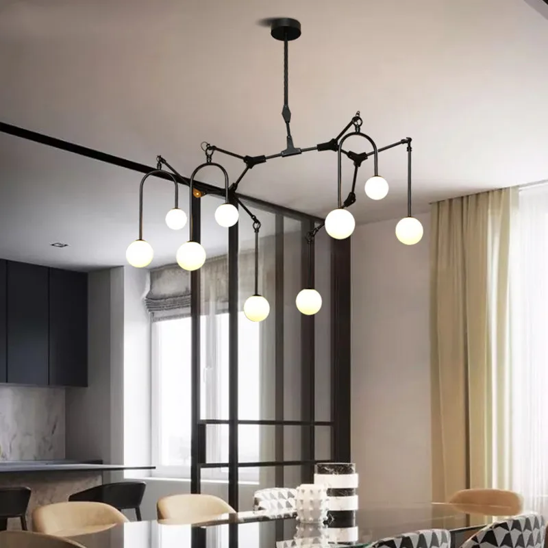 Lampadario dorato cucina Bar sala da pranzo salone a Led lampadario ragno molecola sfera di vetro ramo di un albero lampadario lampade