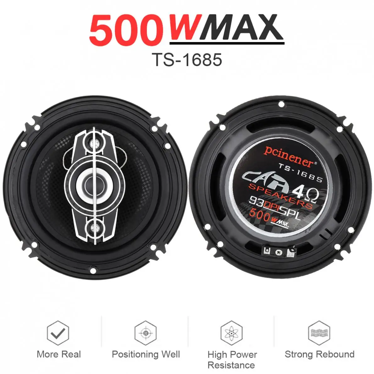 

6 Inch 16cm 500W Car Coaxial Speaker Auto Audio Music Stereo Full Range Frequency Hifi Non-destructive Installation