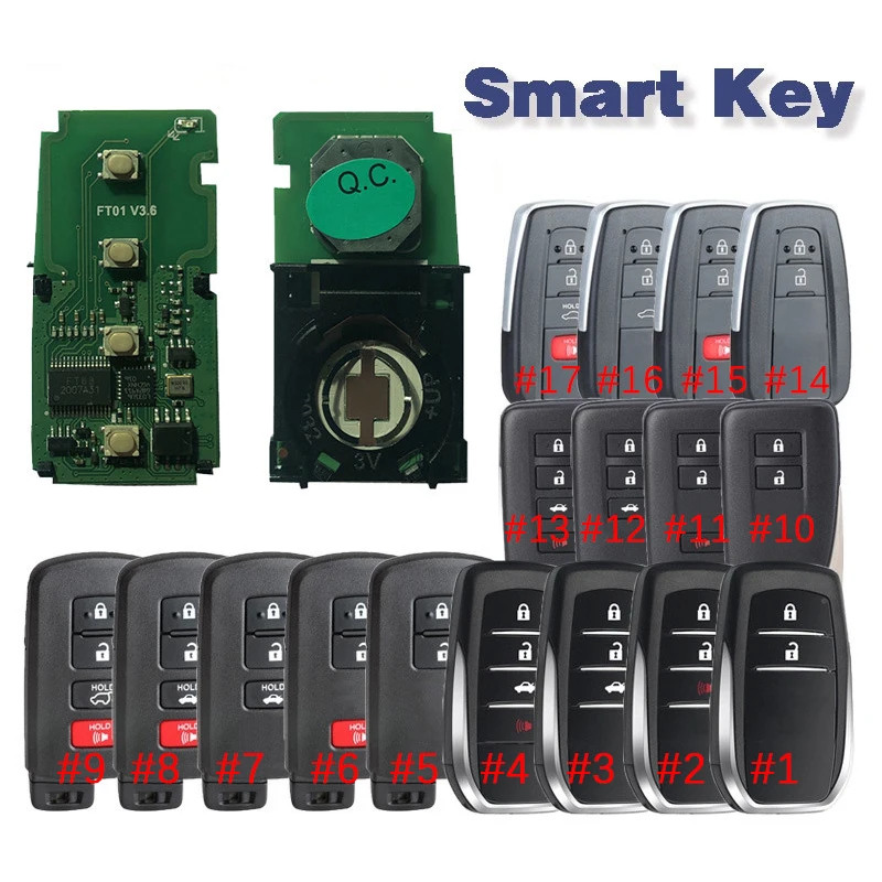 

KH036 FT-P0020B Smart Universal Remote Key For Toyota 8A Support Renew And Rewrite For KH100 K518