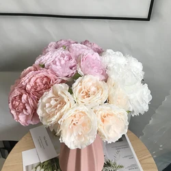 모란 인공 인공 실크 꽃 홈 장식 웨딩 부케 신부 고품질 가짜 꽃 가짜 거실