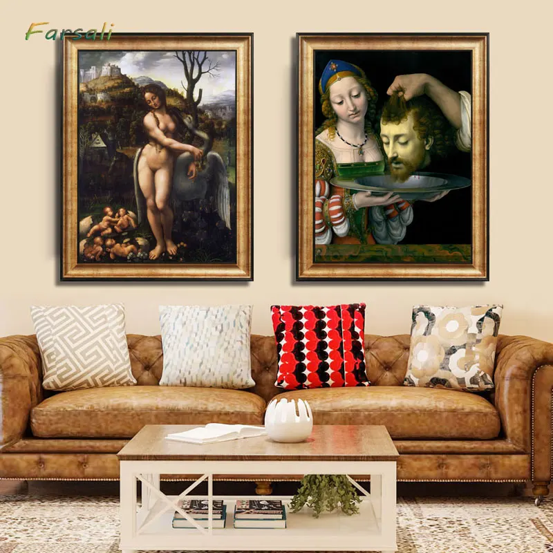 Leonardo Da Vinci - Lady with an Ermine Canvas Print Painting Poster, Classic Artwork Wall Pictures For Living Room Home Décor