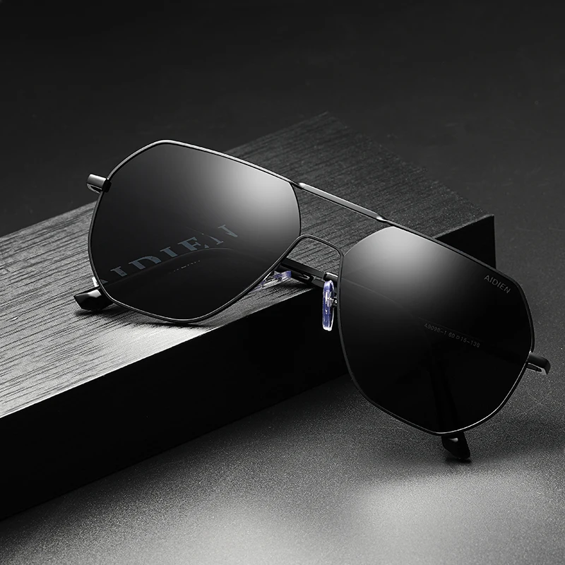Oversized Prescription Sunglasses men polarized myopia glasses hexagon metal frame luxury brand designer dioptric sun glasses