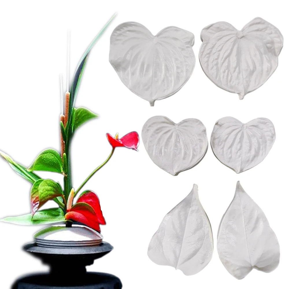 NEW 2PCS Anthurium Flower  Silicone Veiner Mold DIY Handmade Fondant Flower Clay Craft Mould Cake Decorating Tool Baking  M2823