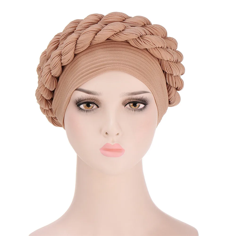 Topi Wanita Kanker Topi Kemo Muslim Hijab Braid Syal Kepala Turban Penutup Kepala Ramadan Rambut Rontok Islami Headwear Mode