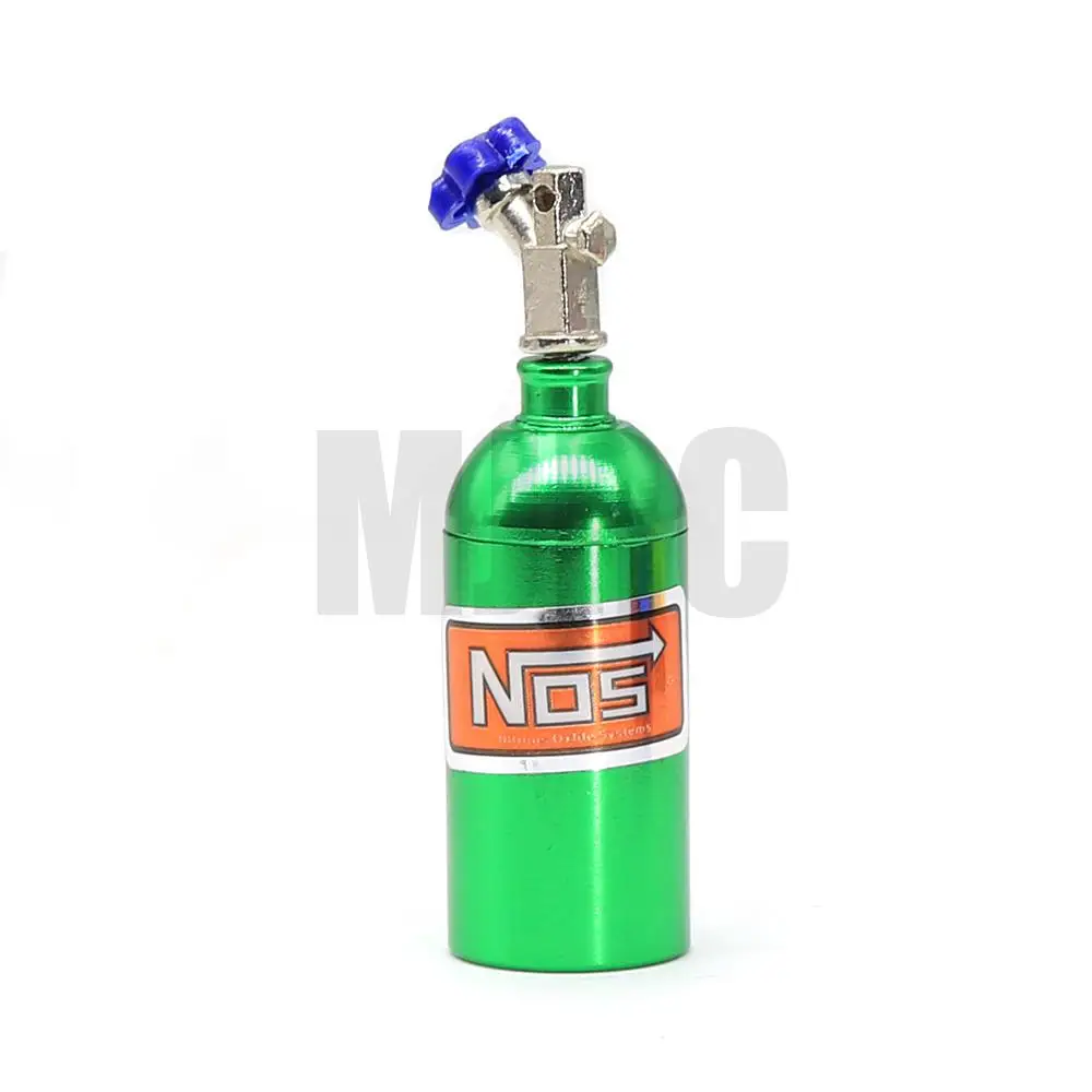 Ajrc 1/10 Simulation Climbing Car Universal Decorative Parts Nos Metal Simulation Nitrogen Bottle With Fixed Chain